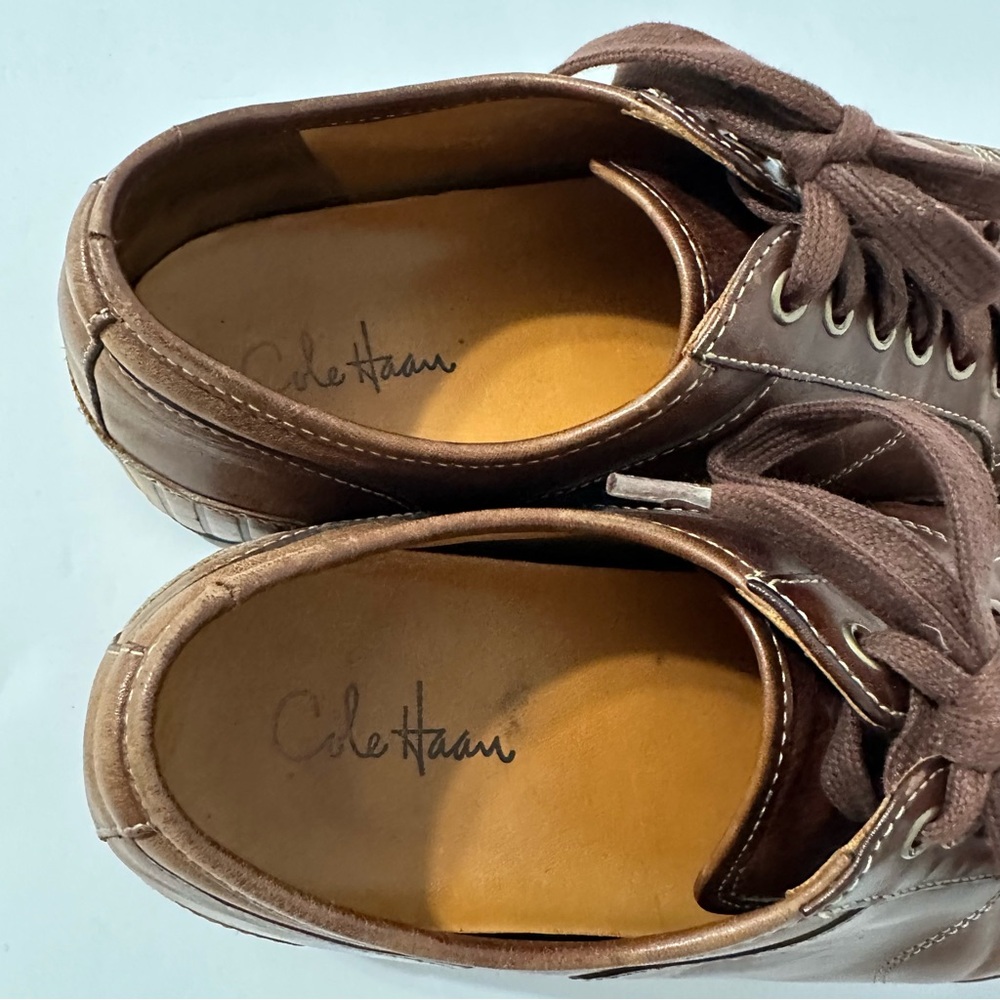 Cole Haan Noah Oxford Men's 10.5 Brown Leather Cap Toe Shoes (Like Nantucket) - Picture 9 of 11